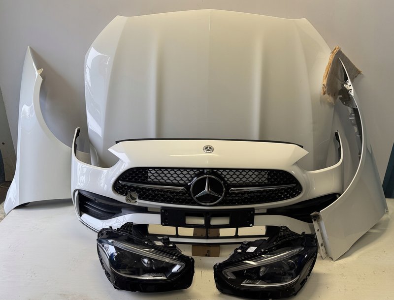 Mercedes Klasa C W206 AMG PRZÓD KOMPLETNY MASKA LAMPY WZMOCNIENIE ZDERZAK